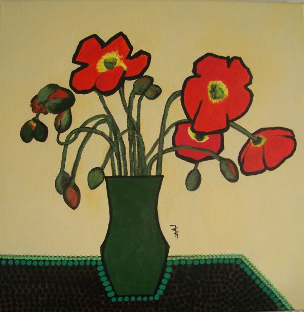 coquelicots 1,5mo techniques mixtes acrylique, encre 2023 entier en cours 40x40cmmarysecurinierrochette erreur :pas la derniereversionsite wp