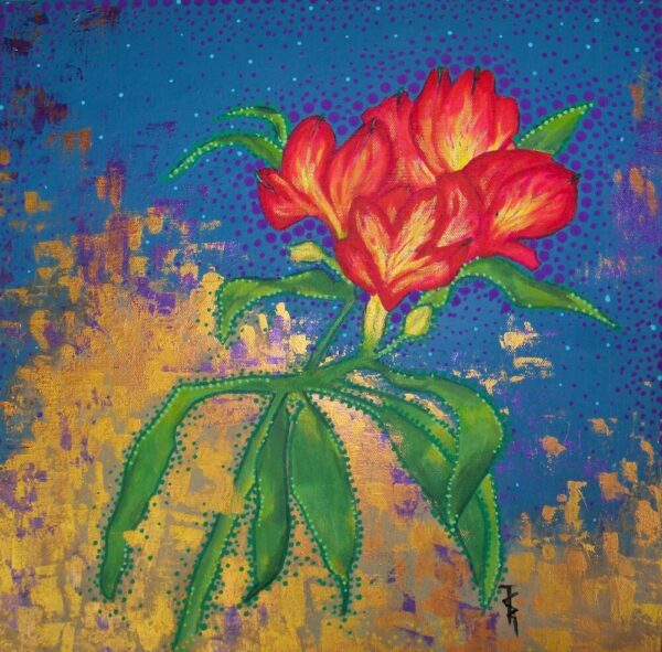 le lys rose entier 2ème version 2023 1,8mo acrylique ettechniques mixtes 40x40cm marysecurinierrochettemarysecurinierrochette.resized